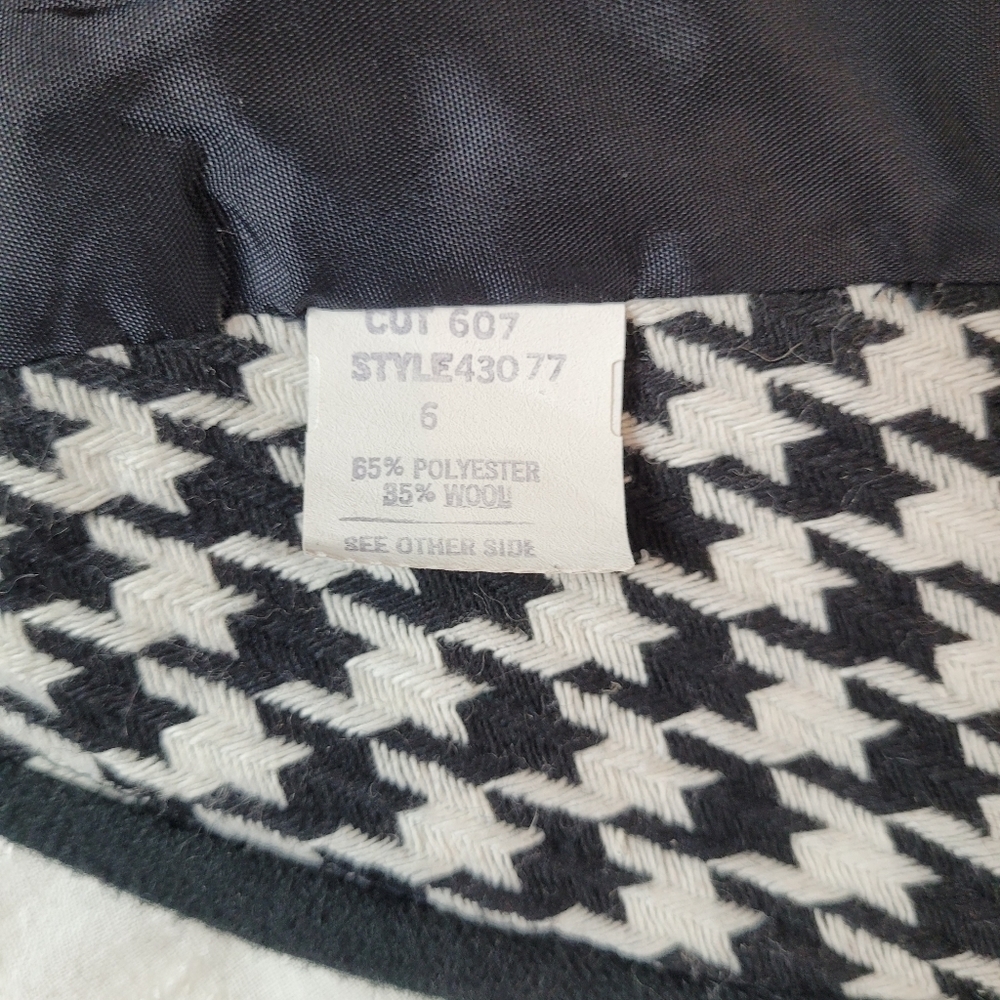 Carissa Jeffrey vintage black white houndstooth cropped lined blazer 80's lady 6 - Picture 10 of 12